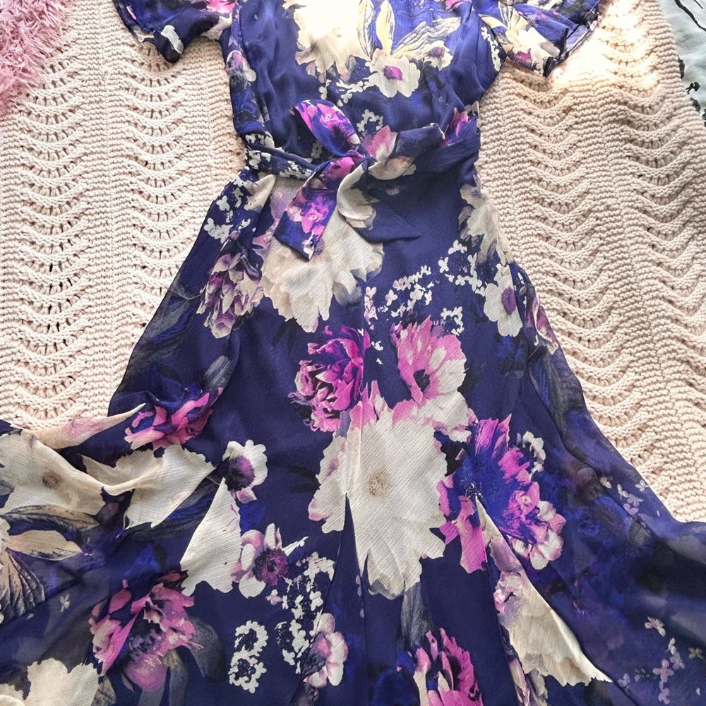 DKNY Purple Floral Maxi Dress
